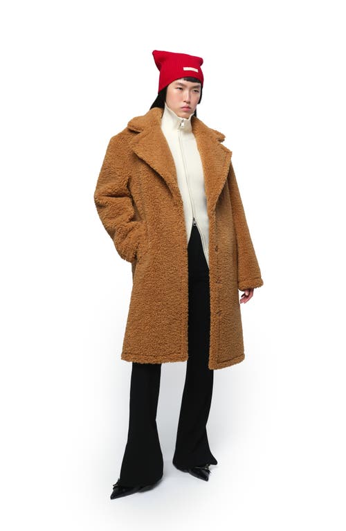 Shop Apparis Anei Reversible Faux Shearling Coat In Hazelnut