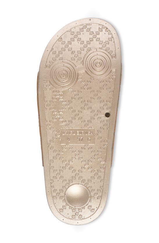 Gaahuu Crisscross Strap Slide Sandal In Gold