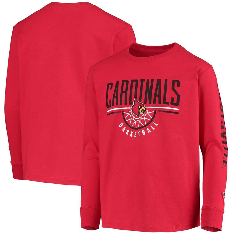 Champion Kids' Youth  Red Louisville Cardinals Basketball Long Sleeve T-shirt