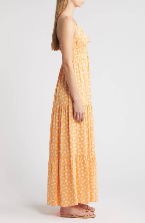 Shop Rip Curl High Tide Floral Maxi Sundress In Peach