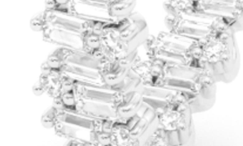 Hautecarat Baguette & Round Brilliant Lab Created Diamond Hoop Earrings In 18k White Gold