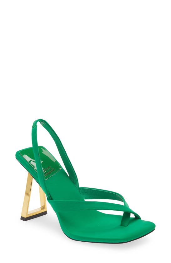 Jeffrey Campbell Mercantile Slingback Sandal In Green Neoprene Gold