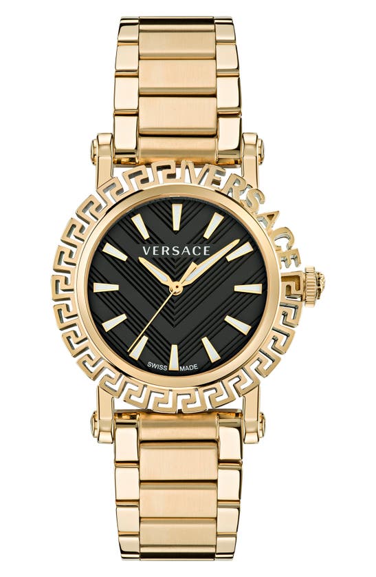 Versace Men's Greca Glam Goldtone Stainless Steel Bracelet Watch In Pnul