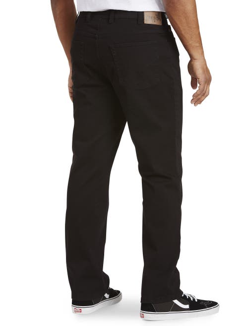 True Nation Black Athletic-fit Stretch Jeans In Black Eco