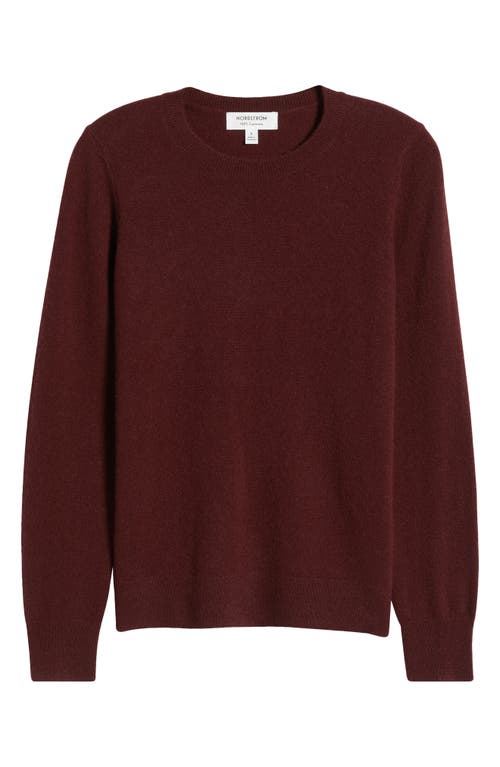 Shop Nordstrom Crewneck Cashmere Sweater In Burgundy Royale