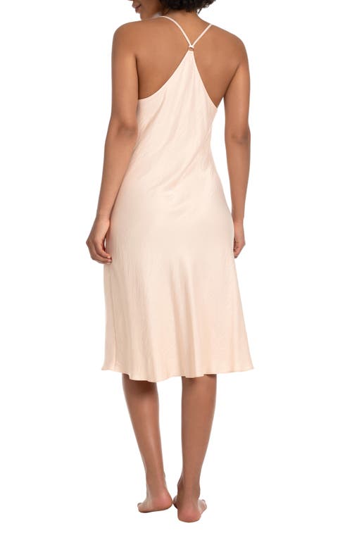 Midnight Bakery Cowl Neck Satin Chemise In Champagne