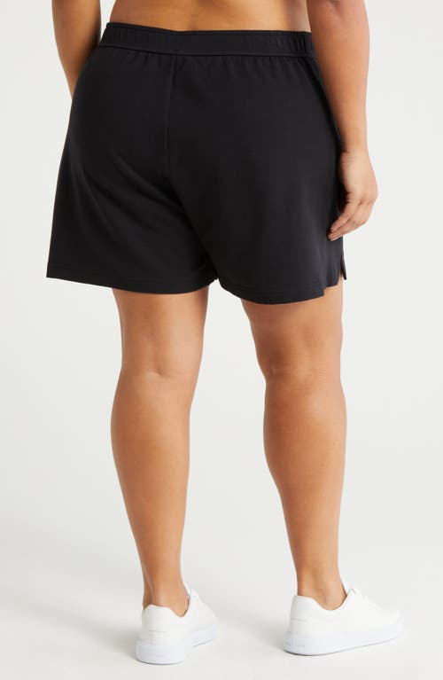 Shop Zella Swoop Terry Shorts In Black