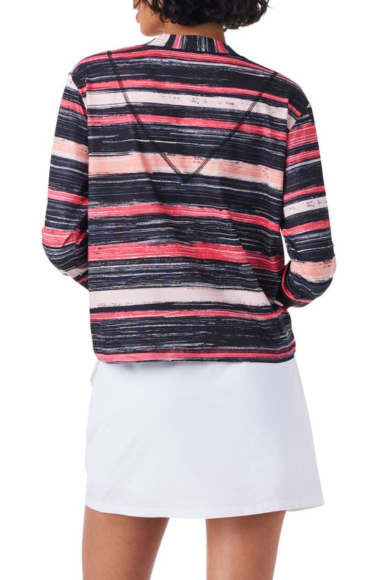 Shop Nz Active By Nic+zoe Painted Stripe Flowfit Long Sleeve Top In Pink Multi