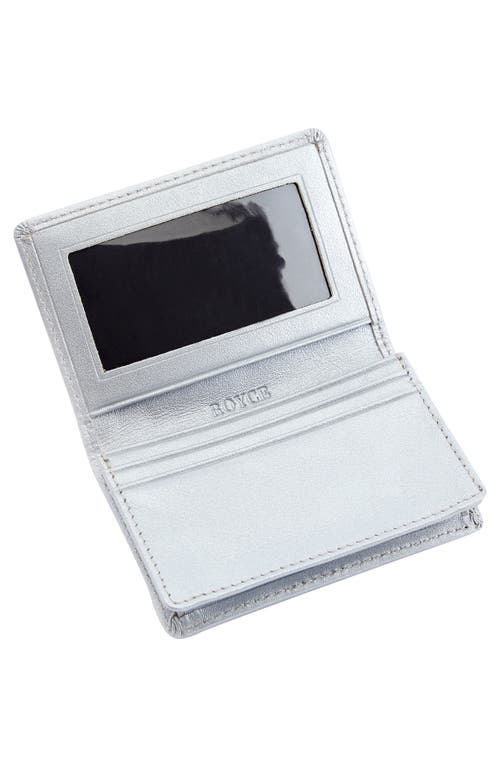 Royce New York Leather Card Case In Silverold Foil