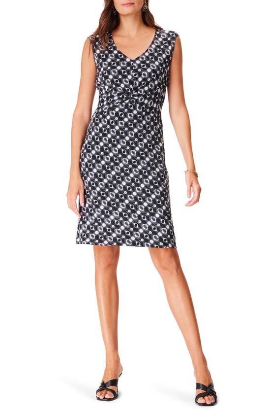 Nic + Zoe Midnight Shibori Sleeveless Dress In Black Multi