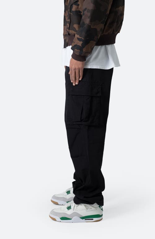 Mnml Ultra Baggy Cotton Cargo Pants In Black