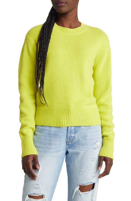 Frame Crewneck Cashmere Sweater In Flash Lime