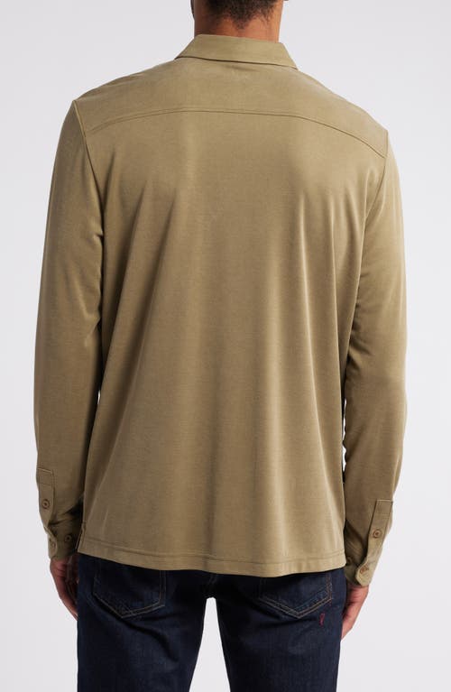 Johnston & Murphy Vintage Wash Bird's Eye Button-up Shirt In Olive