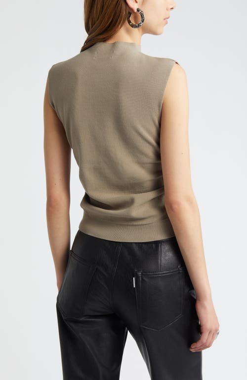 Shop Open Edit Ruched Cap Sleeve Sweater In Grey Chia