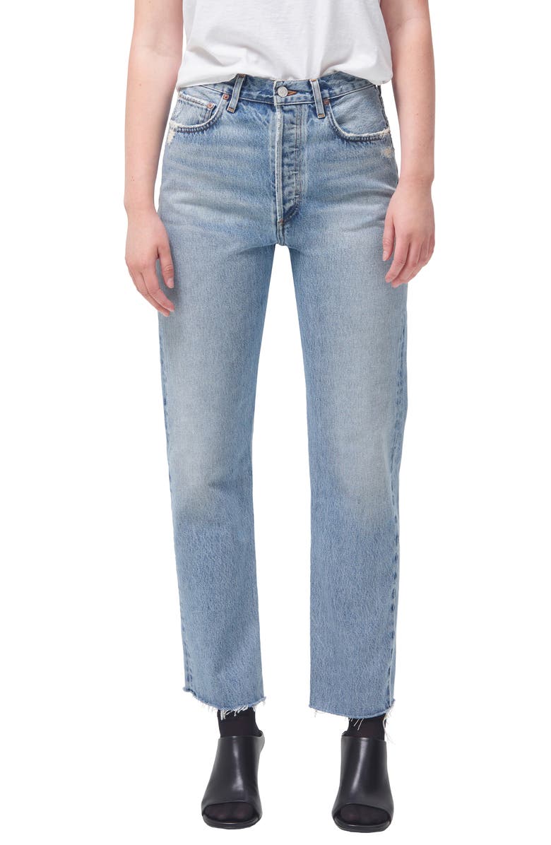 Sympton Ongewijzigd Charlotte Bronte AGOLDE '90s Pinch High Waist Raw Hem Straight Leg Organic Cotton Jeans |  Nordstrom