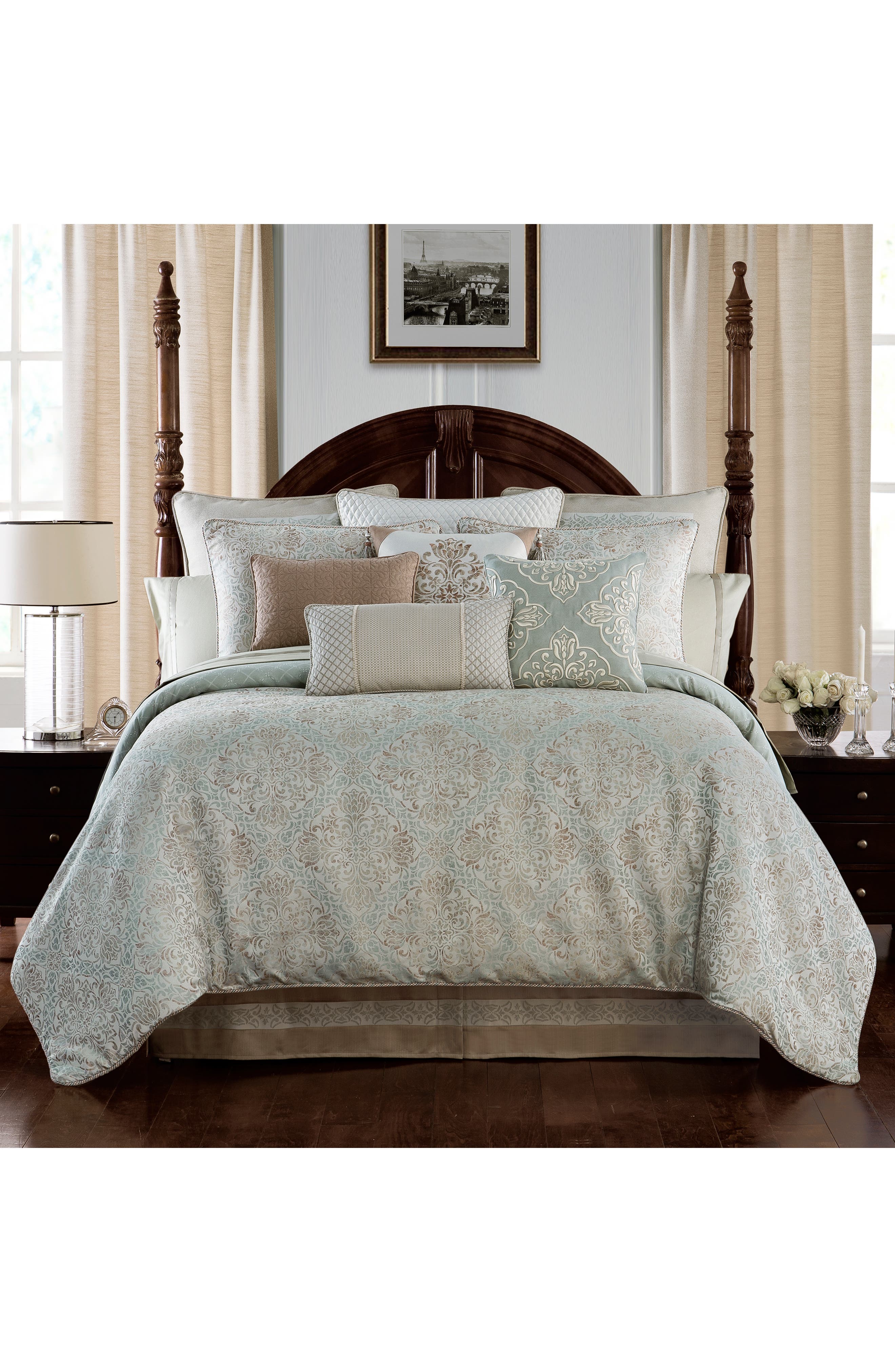 Waterford Gwyneth Reversible Comforter Sham Bedskirt Set