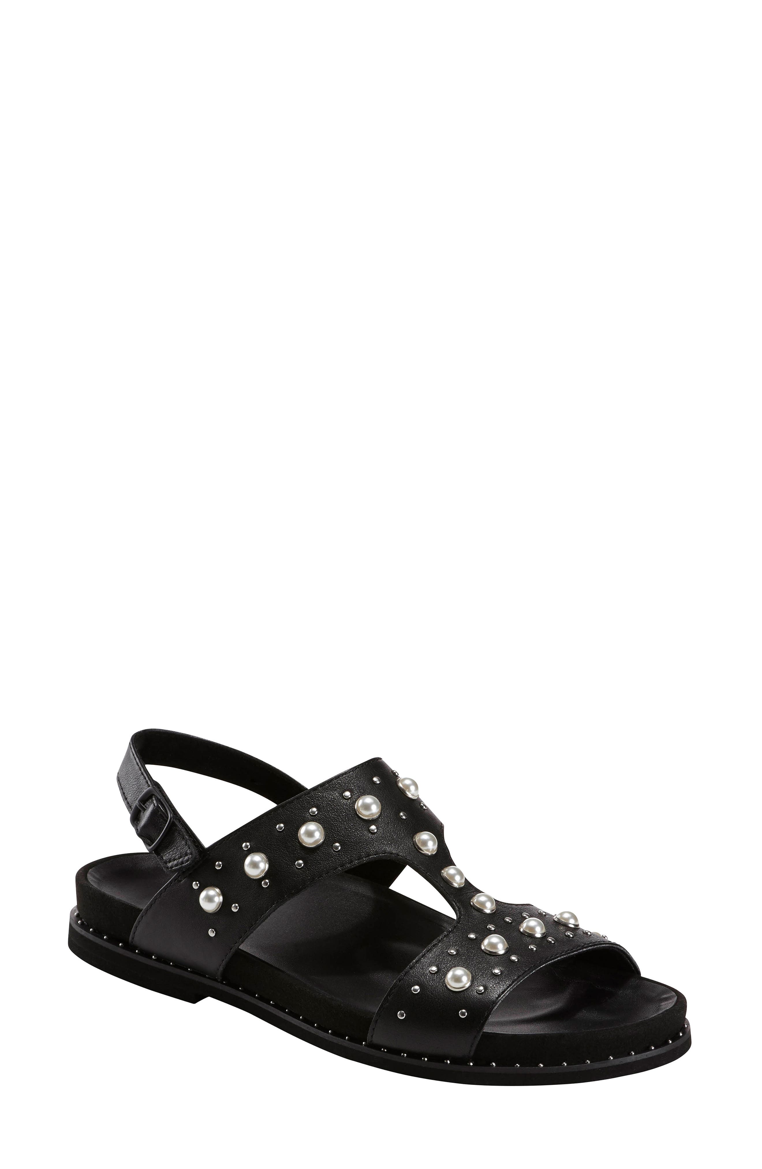 Earth Fuji Studded Sandal, Black