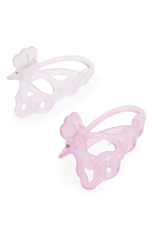 Capelli New York Kids' Assorted 2-Pack Frosted Butterfly Claw Hair Clips in Lilac