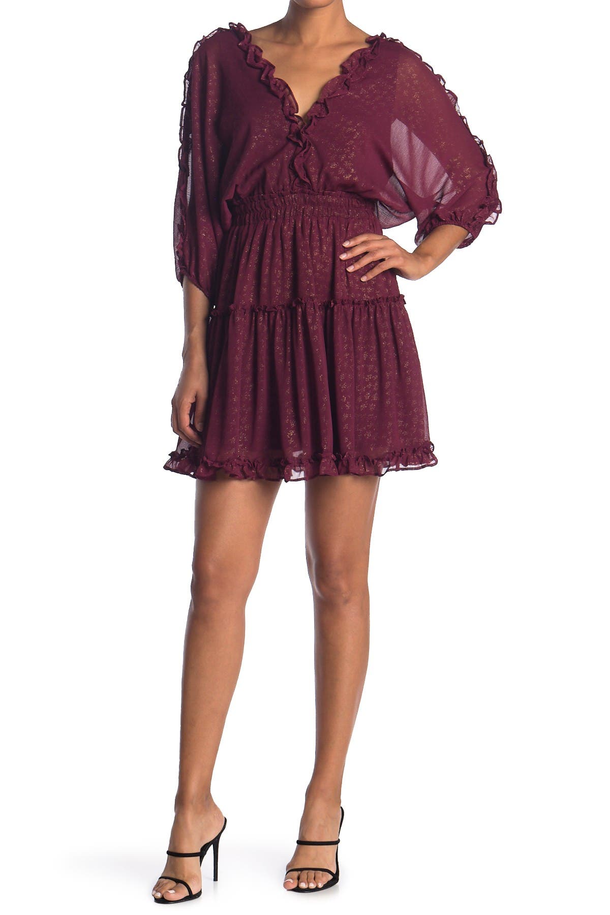 ruffle leopard dress