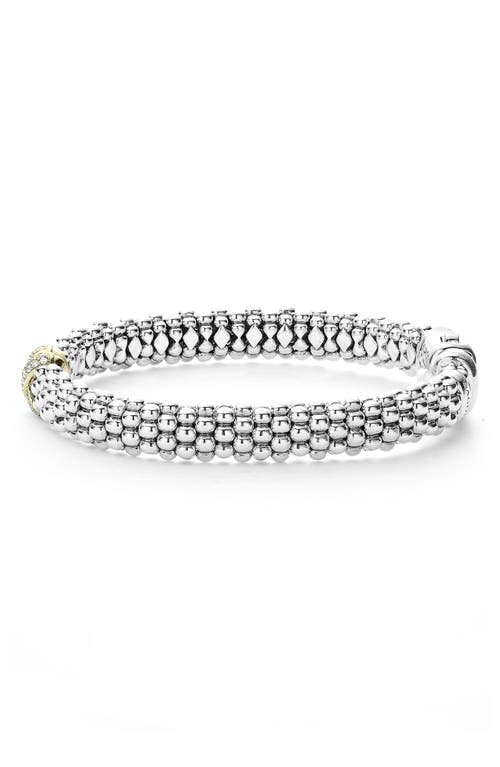 Shop Lagos Diamond Lux Single Station X Bracelet In Silver/gold