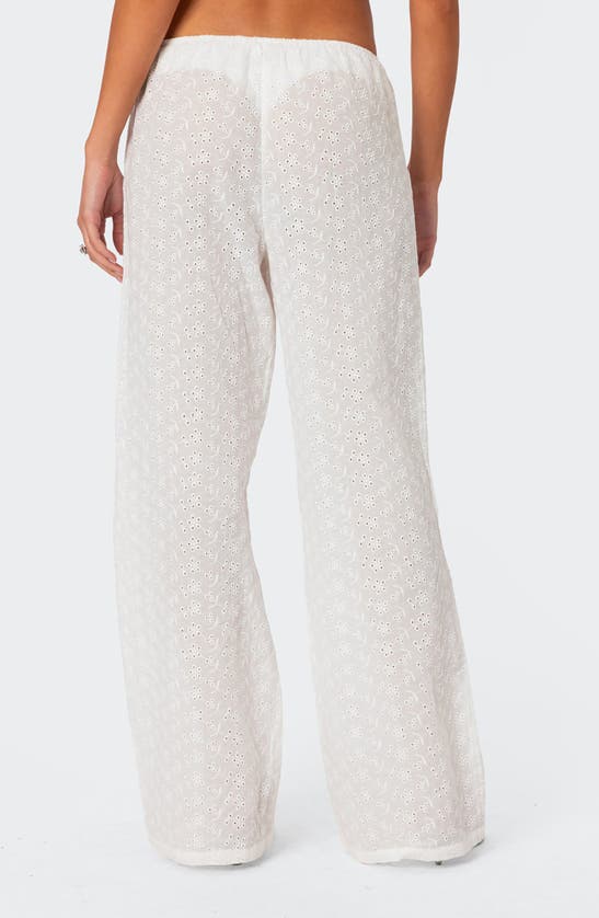 Shop Edikted Miracle Eyelet Cover-up Pants In White