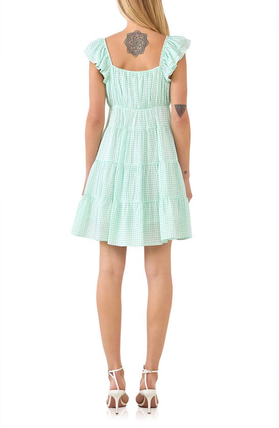 ENGLISH FACTORY ENGLISH FACTORY CHECK PRINT TIERED MINIDRESS 