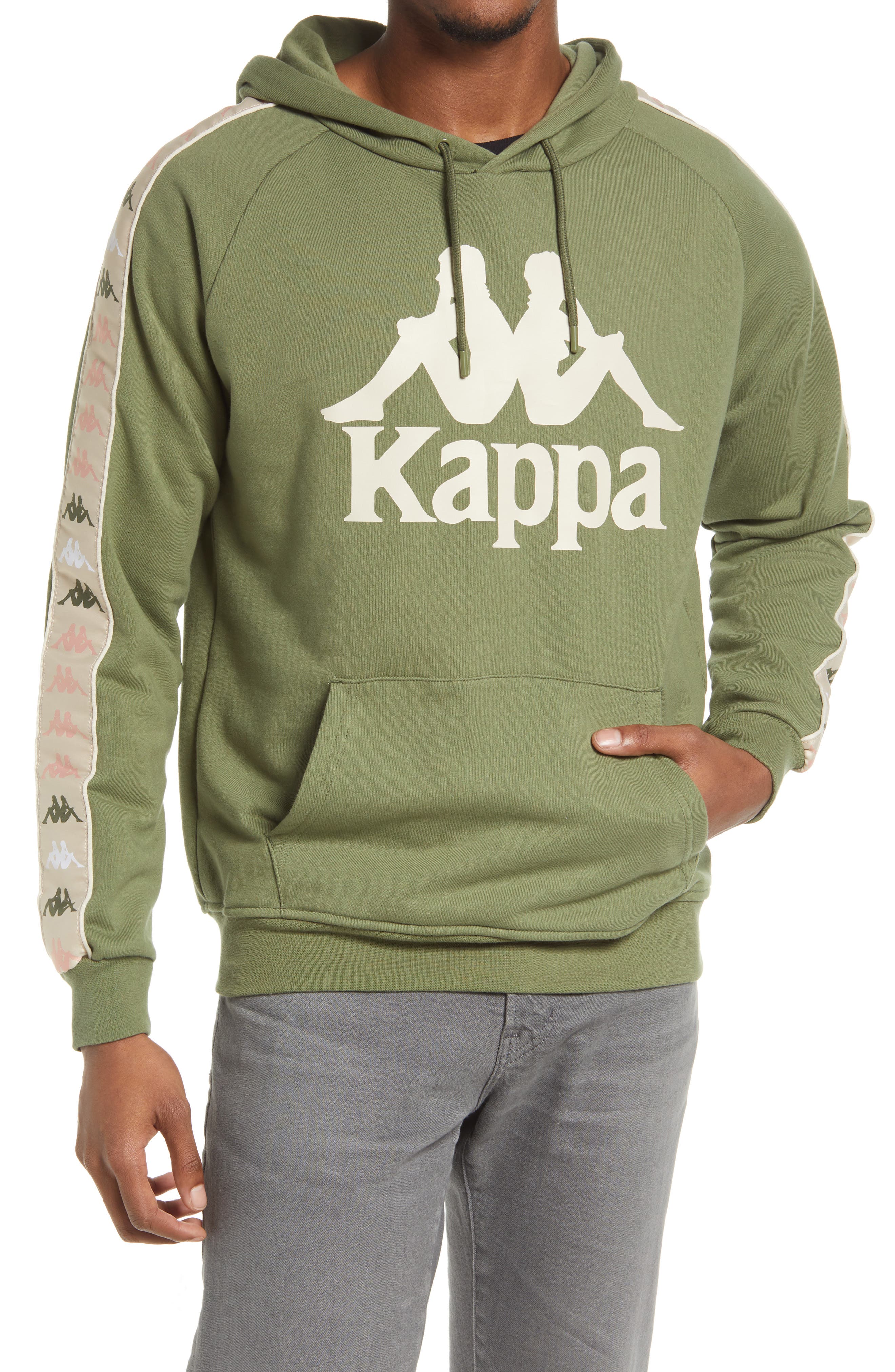 Kappa Men's 222 Banda Hurtado 4 Graphic Hoodie in Green-Beige-Pink Peach-White at Nordstrom, Size Small