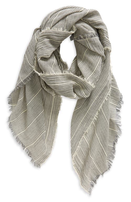 Vince Micro Stripe Cotton Scarf in Lace/Coastal Blue at Nordstrom