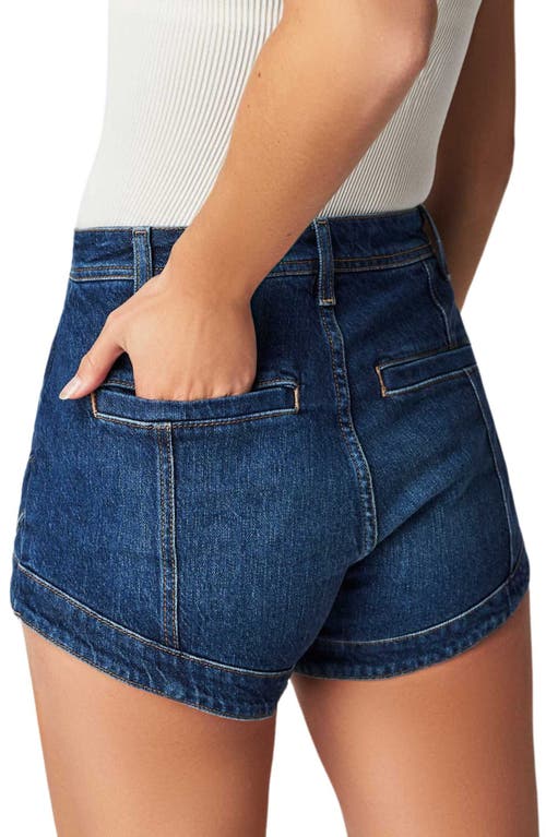 Shop Free People Crvy Mona High Waist Denim Shorts In Bombay Blue