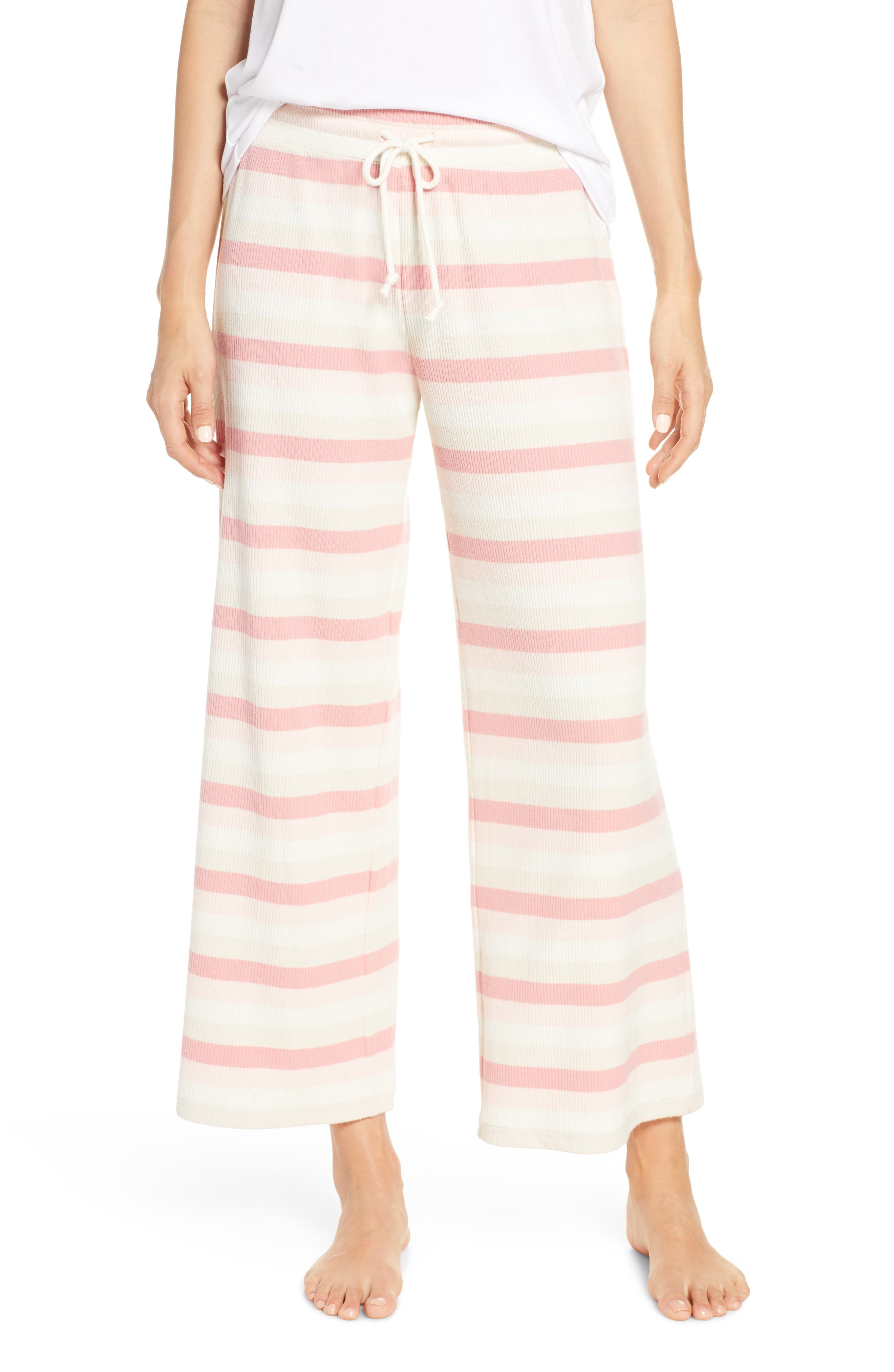 Something Navy Ribbed Pajama Pants, Ivory (Nordstrom Exclusive)