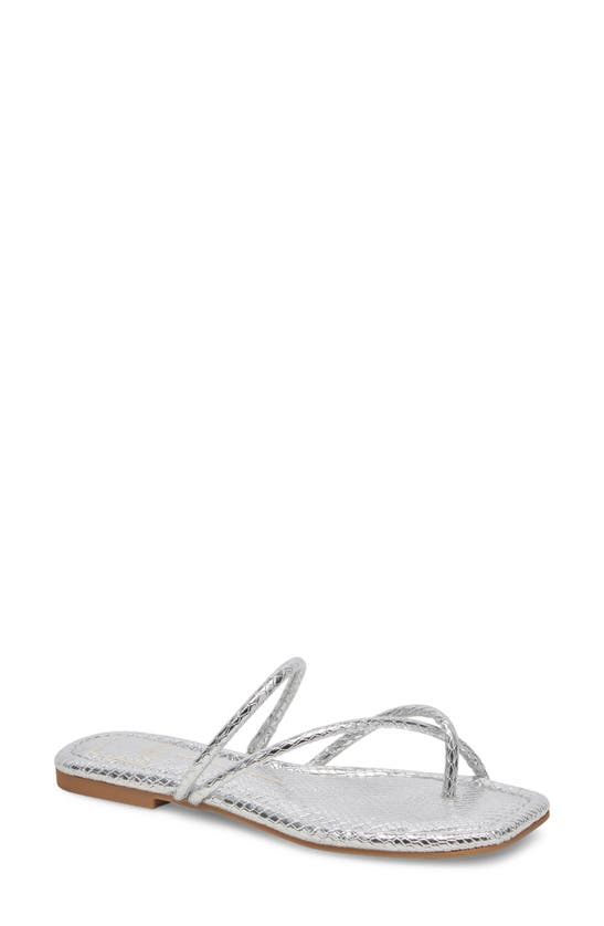 Shop Dolce Vita Leanna Slide Sandal In Silver Embossed Stella