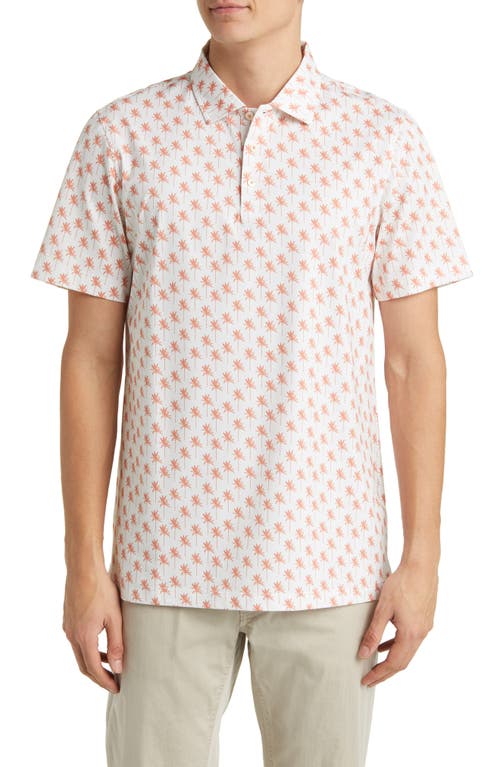 Bugatchi Victor OoohCotton Palm Print Polo Chalk at Nordstrom,