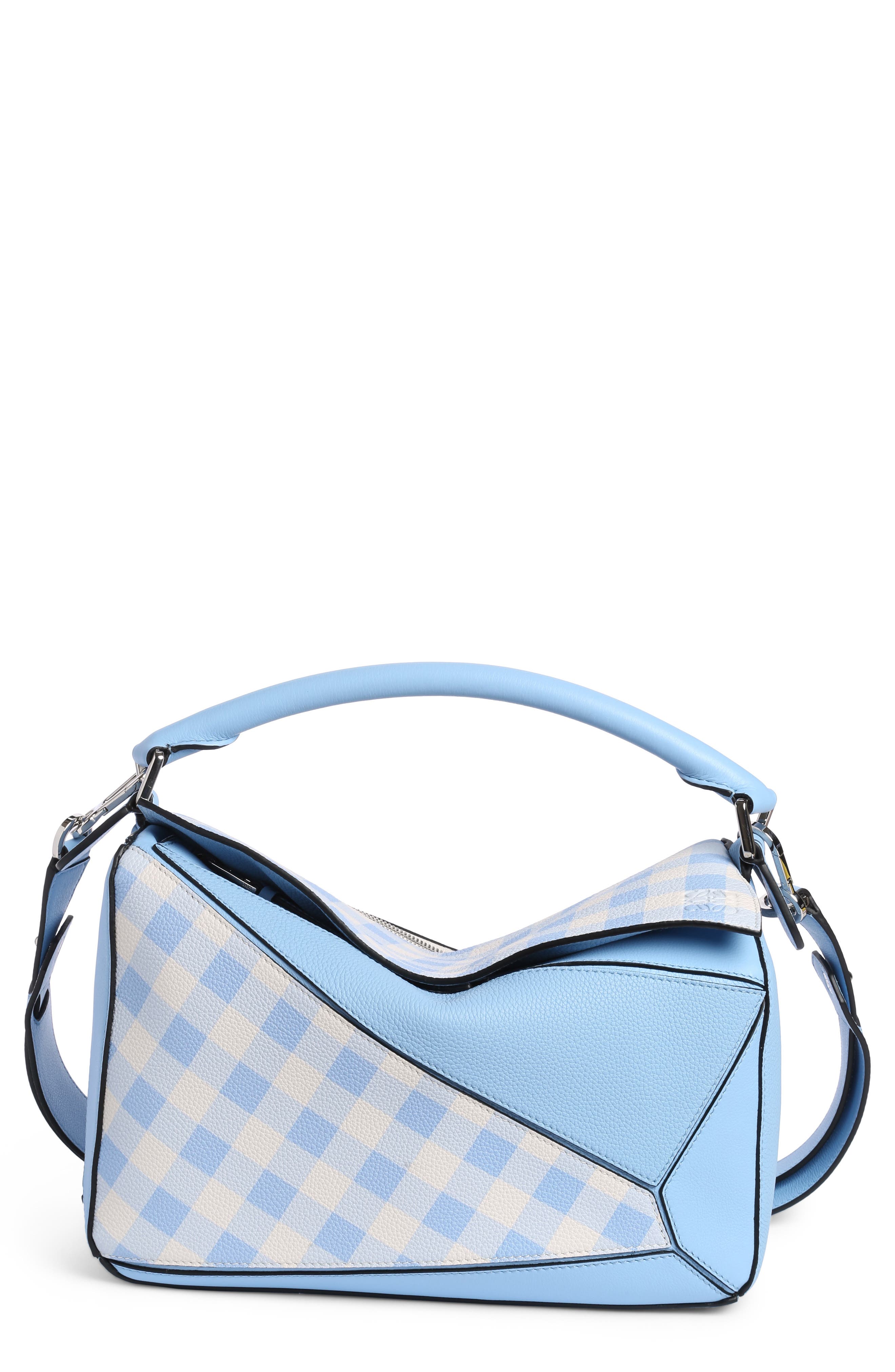 blue gingham purse