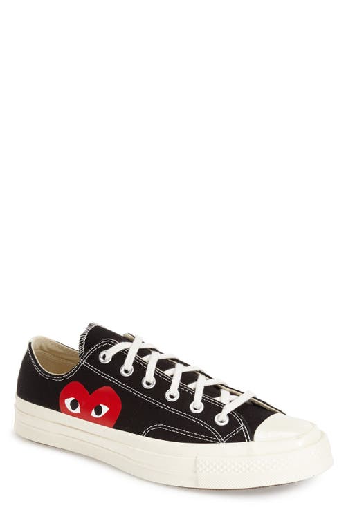 Image of Comme des Garçons PLAY x Converse Chuck Taylor® Low Top Sneaker in Black at Nordstrom, Size 11 Women's