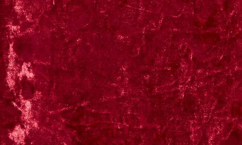 Ava & Yelly Kids' Mock Neck Crushed Velvet Faux Wrap Dress In Ruby Red