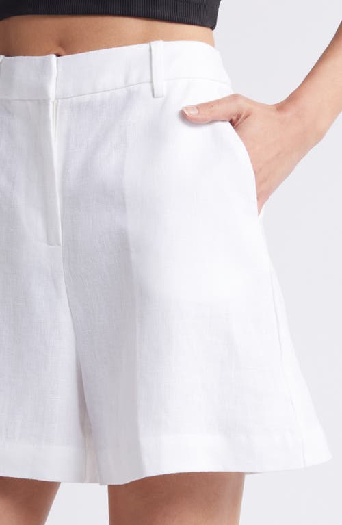 Shop Faithfull The Brand Antibes High Waist Linen Shorts In White