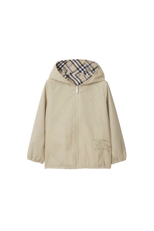 Burberry Check Hooded Jacket In Lichen