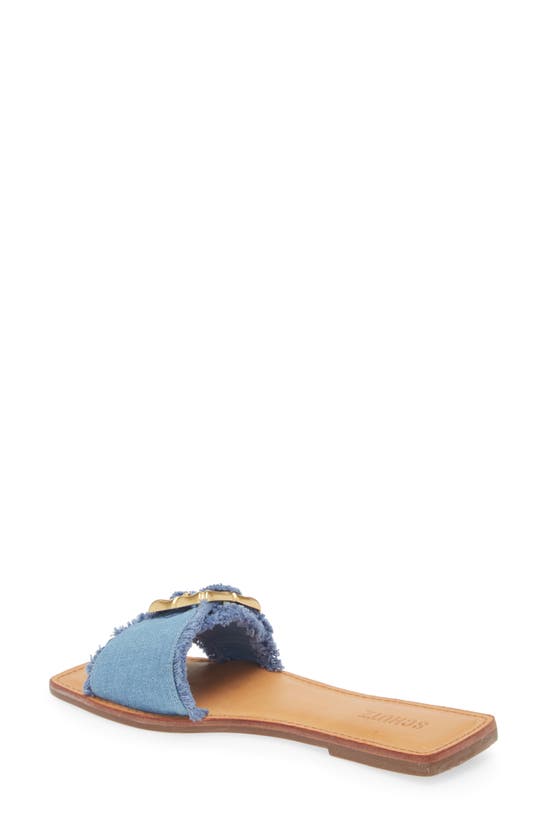 Shop Schutz Enola Flat Sandal In Azul/ Summer Jeans