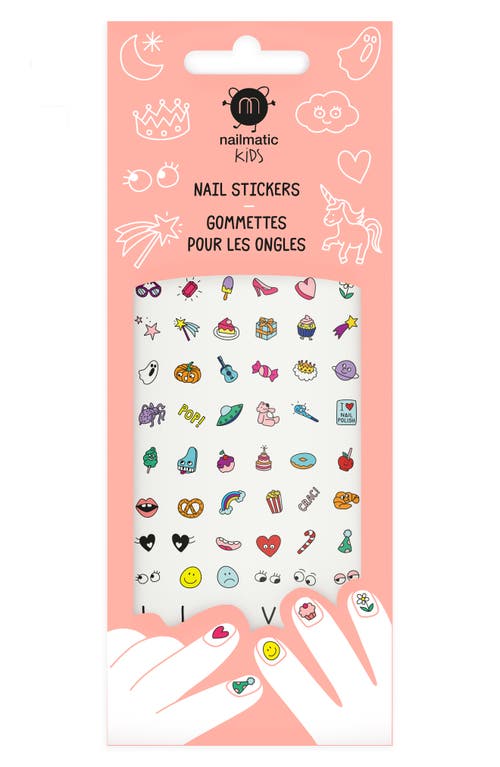 Kids' Set of 72 Nail Stickers in Pink Multi