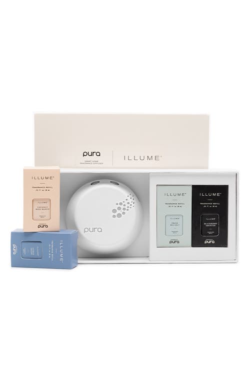 PURA x Illume Bestsellers Smart Diffuser & Fragrance Set in White Tones