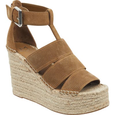 Marc Fisher Ltd Adore Platform Wedge Sandal, Brown