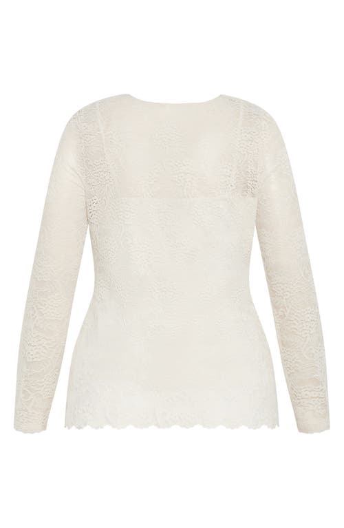 Shop City Chic Selena Lace Top In Cream