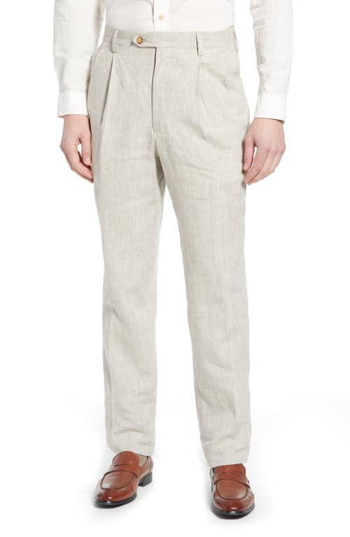 Berle Pleat Front Linen Pants Natural at Nordstrom,