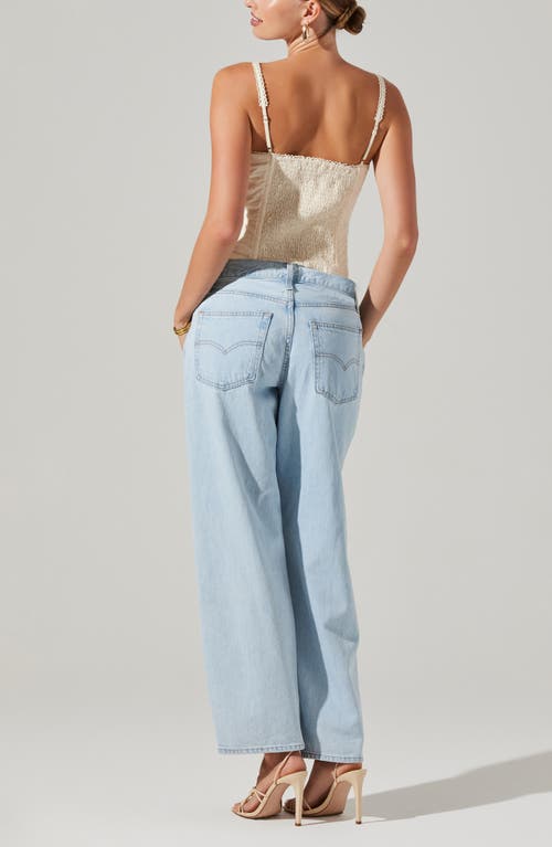 Astr The Label Corset Embroidered Floral Top In Vintage Cream