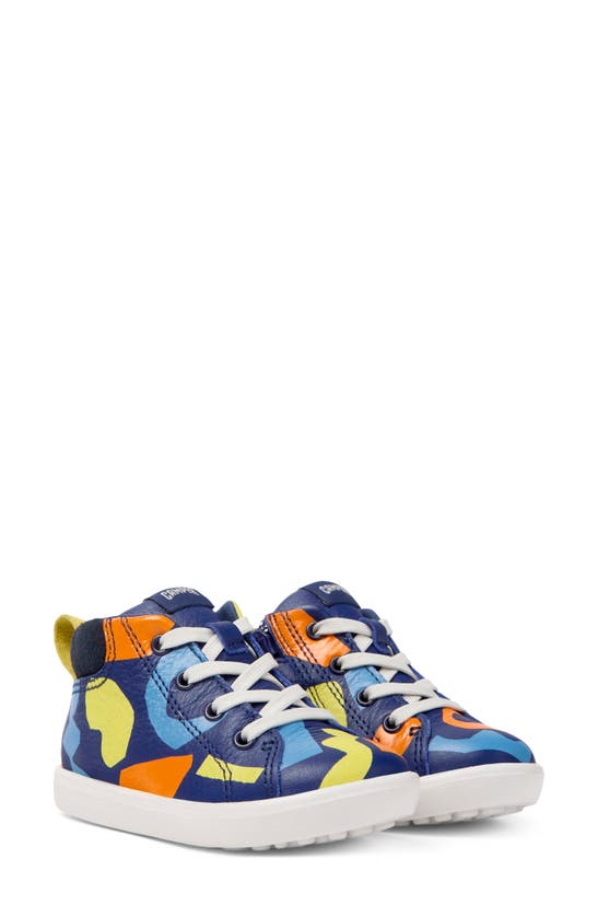 Camper Twins Sneaker Bootie In Blue/ Yellow/ Orange
