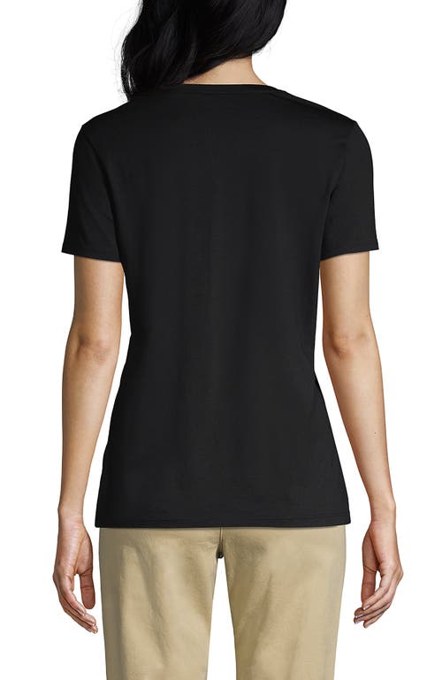 Lands' End Relaxed Supima Cotton V-neck T-shirt In Black