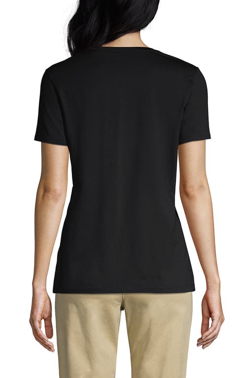 Shop Lands' End Relaxed Supima Cotton V-neck T-shirt In Black