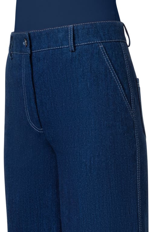 Akris Punto Chiara High-rise Wide-leg Ankle Denim Pants In Ink Denim
