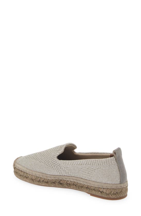 Shop Brunello Cucinelli Monili Pull Tab Knit Espadrille In Gold