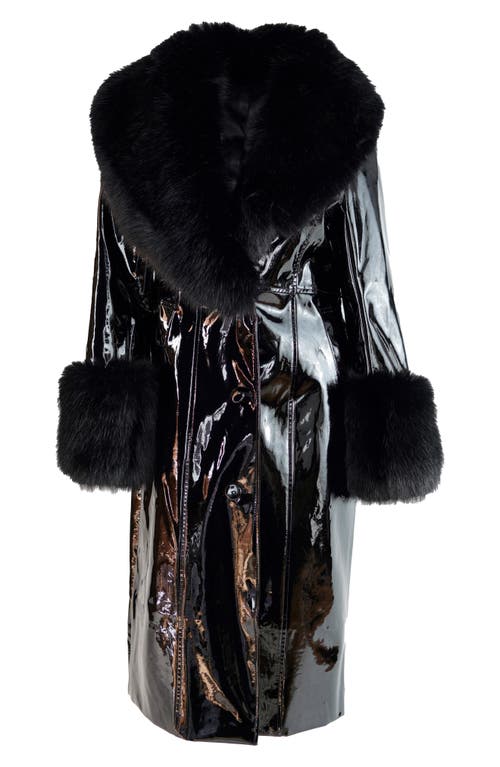 Donna Salyers Fabulous-furs Donna Salyers Fabulous Furs Girl Crush Faux Fur & Faux Leather Coat In Black